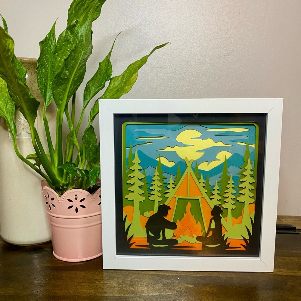 3D Tent Camping Shadowbox